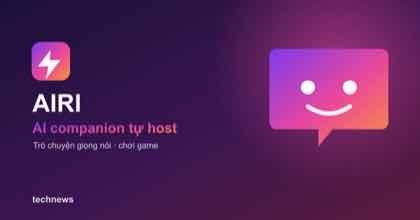 AIRI - AI companion tu host, icon bong thoai bieu cam gradient tim hong cam